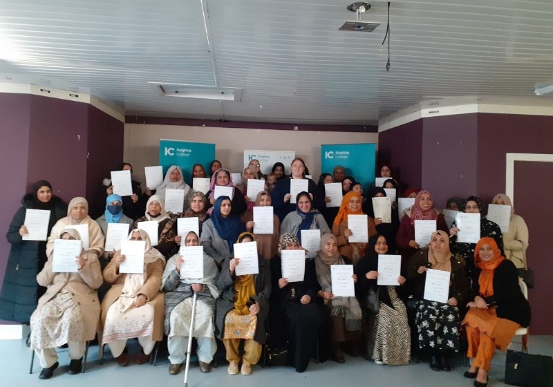 CLLD students with their certificates at Bangladeshi Community Association, Keighley