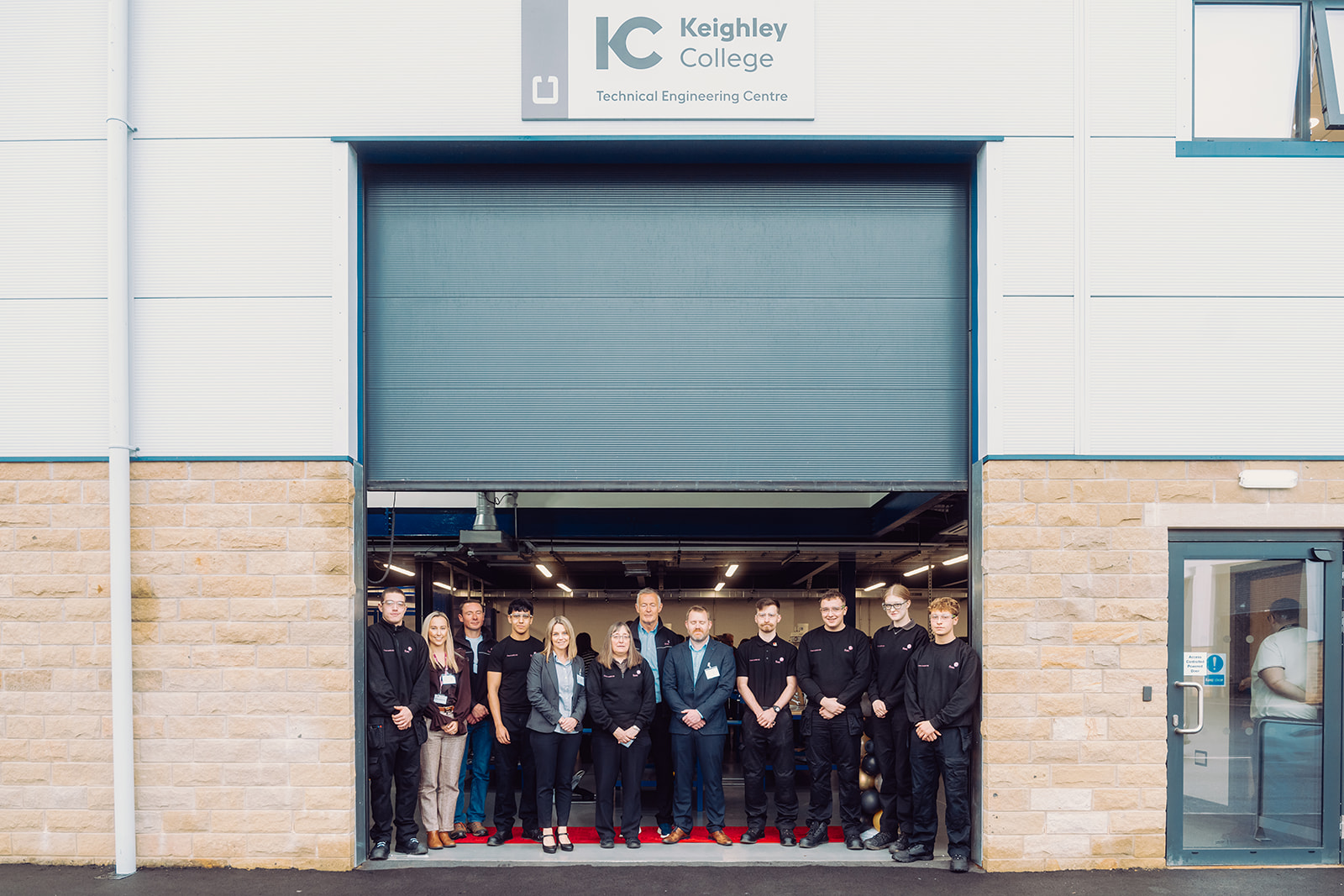 people stood outside the new keighley technical centre