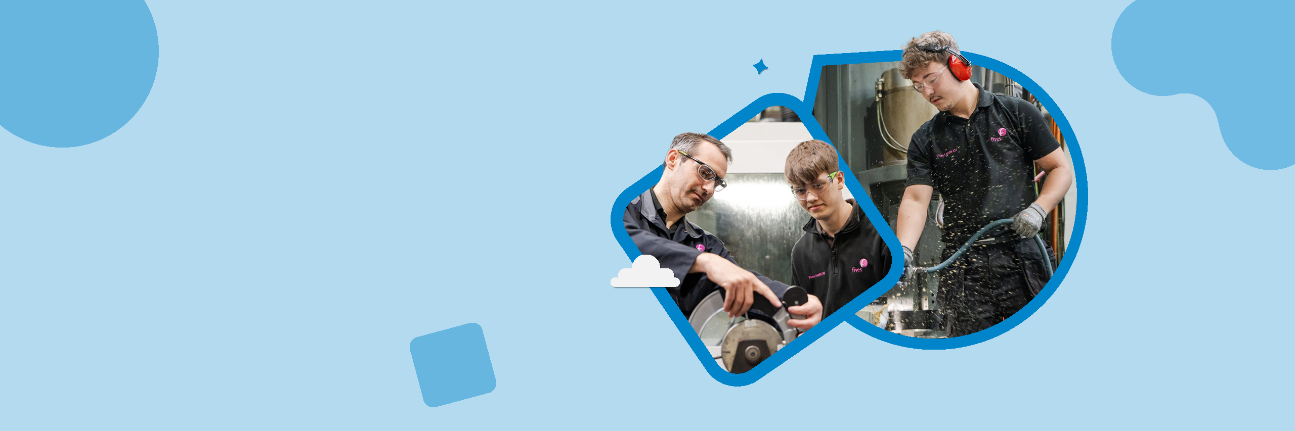 Abstract aqua rain swirls - Go near Go far teal banner